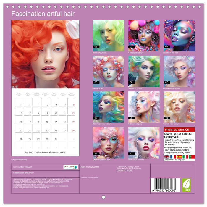 Fascination artful hair (CALVENDO Monthly Calendar 2025)