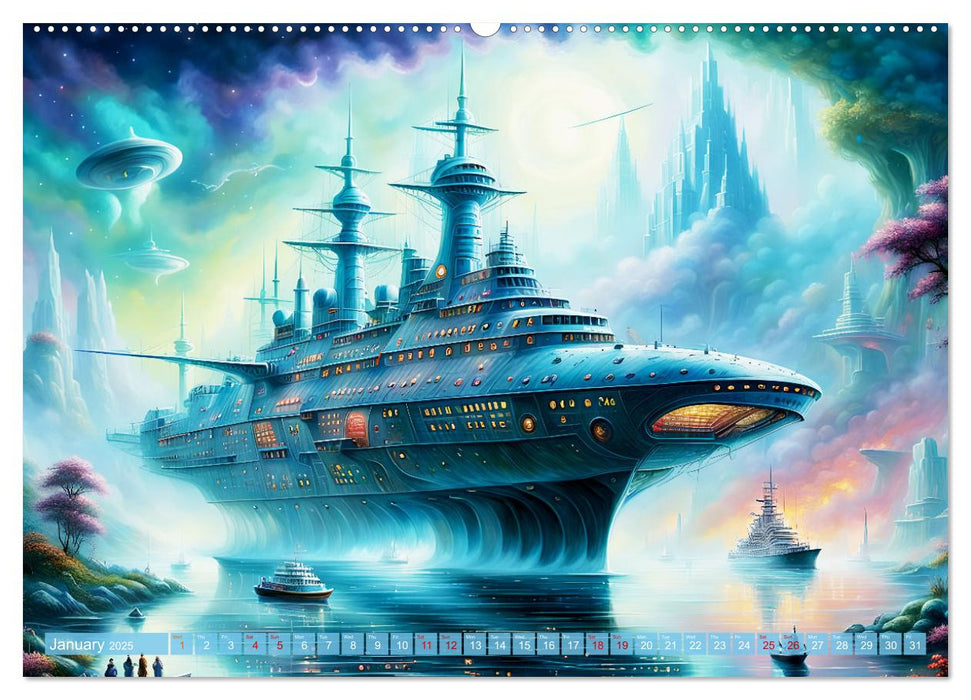 Gigantic ships - Journey into the future (CALVENDO Monthly Calendar 2025)