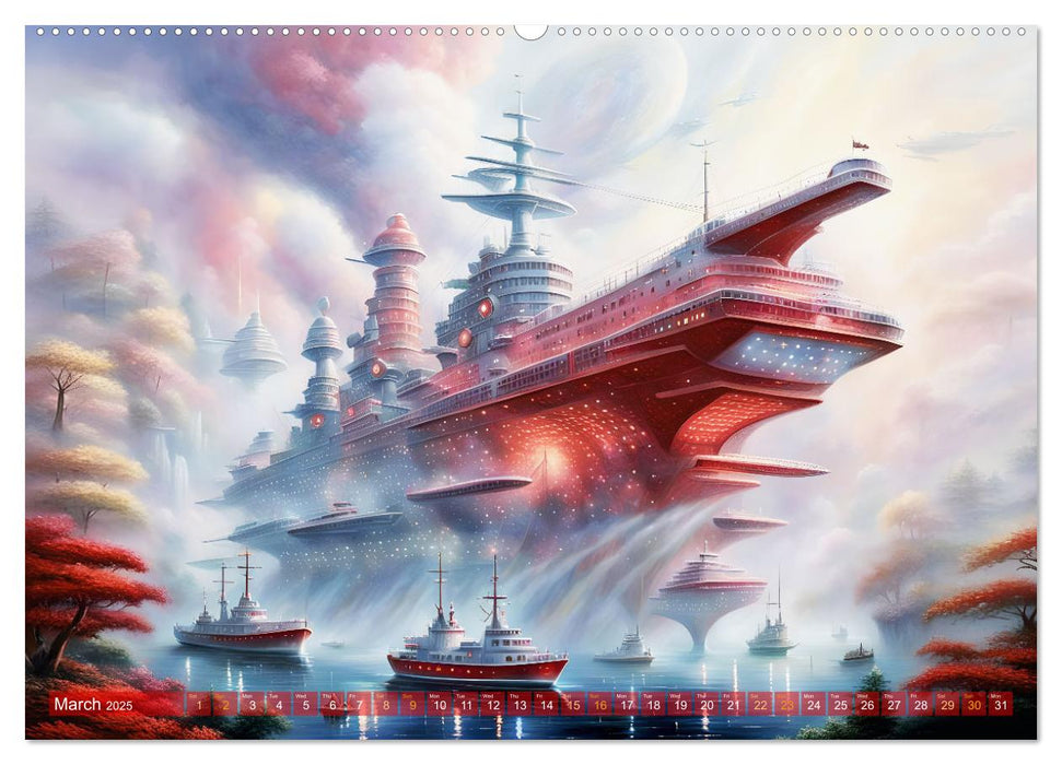 Gigantic ships - Journey into the future (CALVENDO Monthly Calendar 2025)