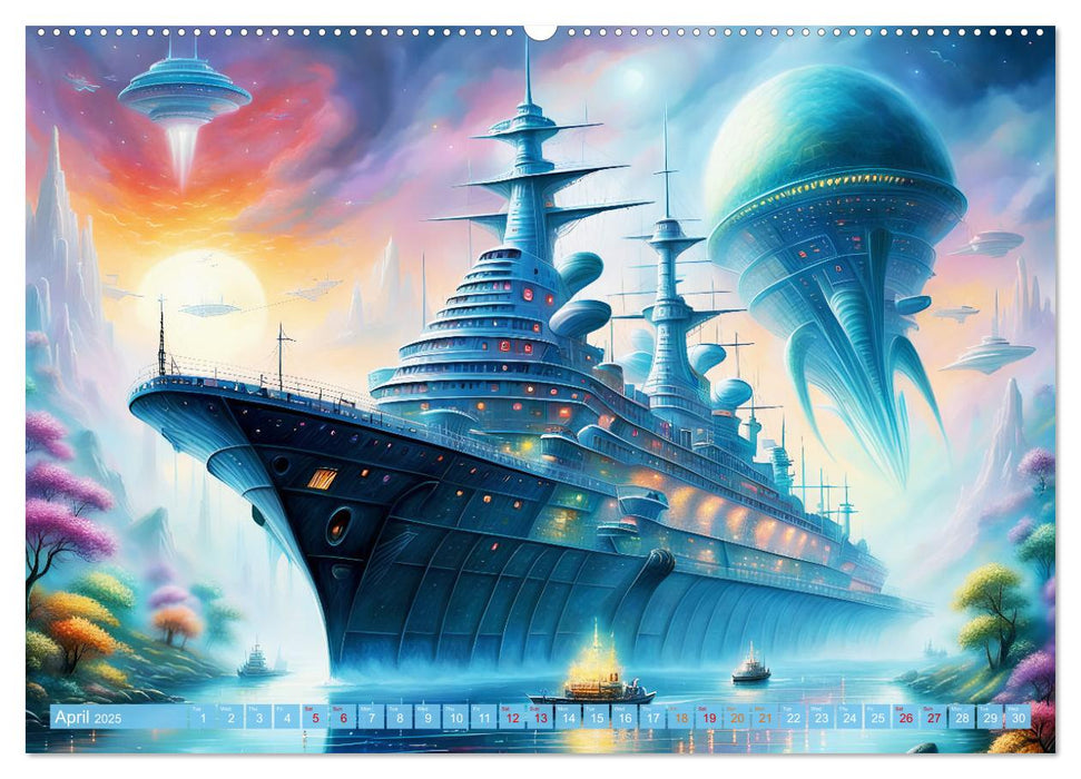 Gigantic ships - Journey into the future (CALVENDO Monthly Calendar 2025)