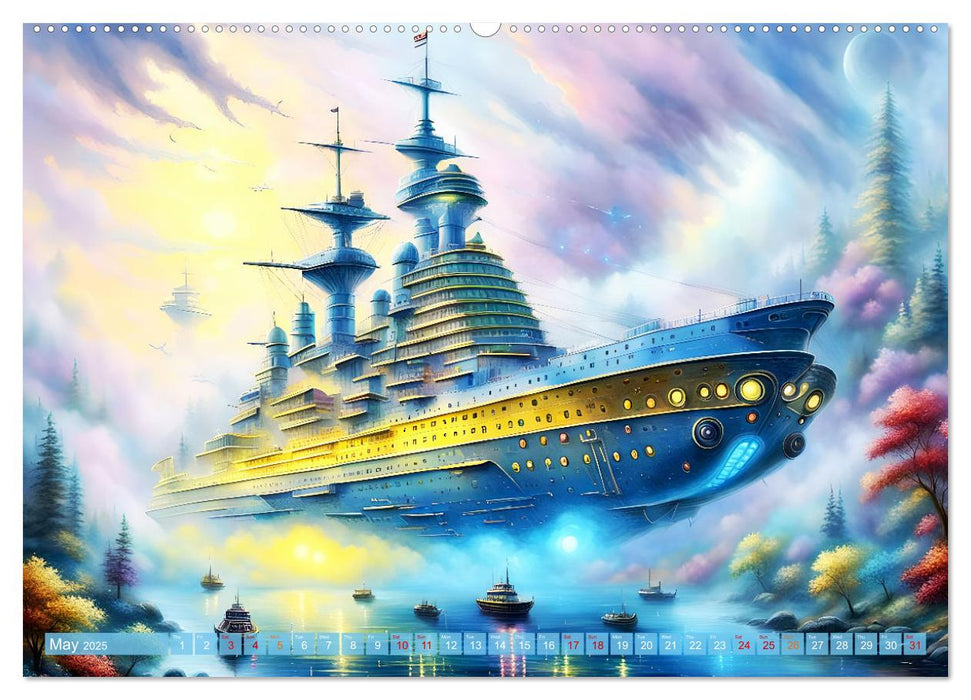 Gigantic ships - Journey into the future (CALVENDO Monthly Calendar 2025)