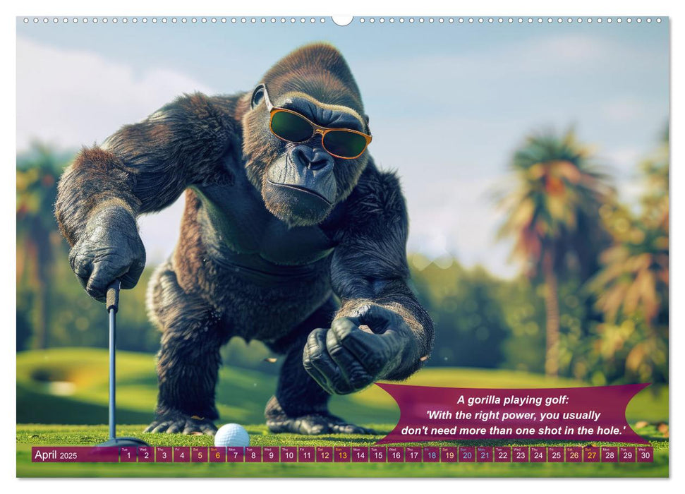 Funny charming animals as golf players (CALVENDO Monthly Calendar 2025)