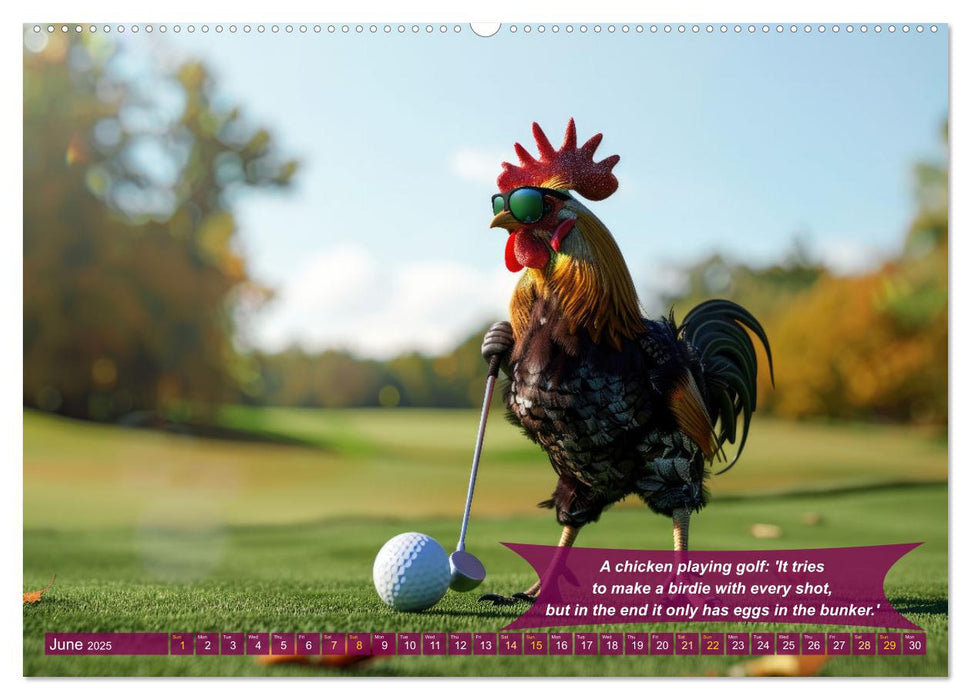 Funny charming animals as golf players (CALVENDO Monthly Calendar 2025)