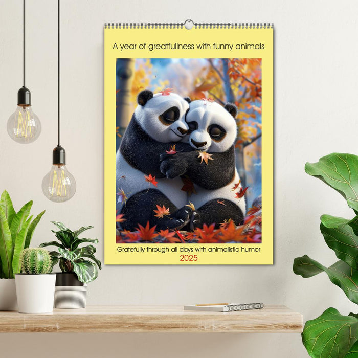 A year of greatfullness with funny animals (CALVENDO Monthly Calendar 2025)