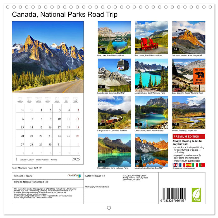 Canada, National Parks Road Trip (CALVENDO Monthly Calendar 2025)