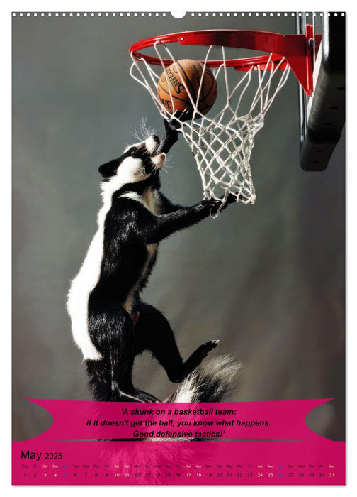 Basketball with funny animals (CALVENDO Monthly Calendar 2025)