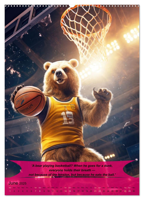 Basketball with funny animals (CALVENDO Monthly Calendar 2025)