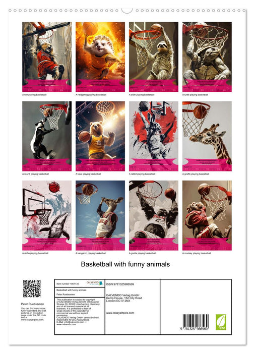 Basketball with funny animals (CALVENDO Premium-Calendar 2025)