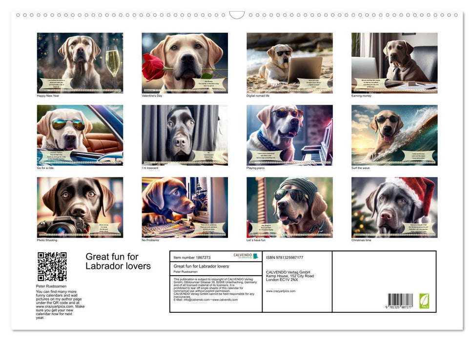 Great fun for Labrador lovers (CALVENDO Monthly Calendar 2025)