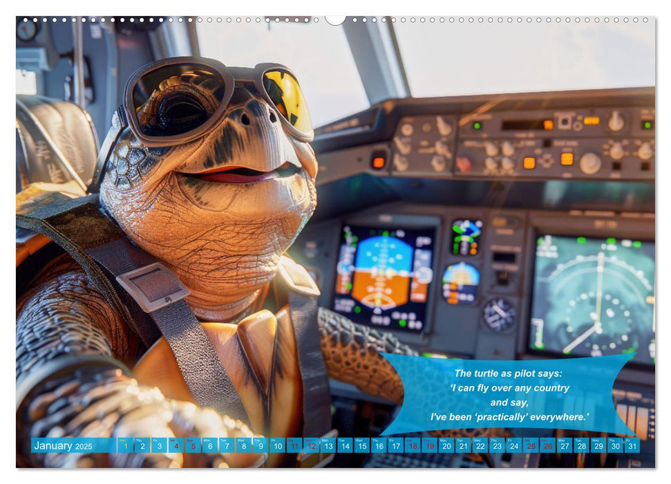 Funny charming animals as pilots (CALVENDO Monthly Calendar 2025)