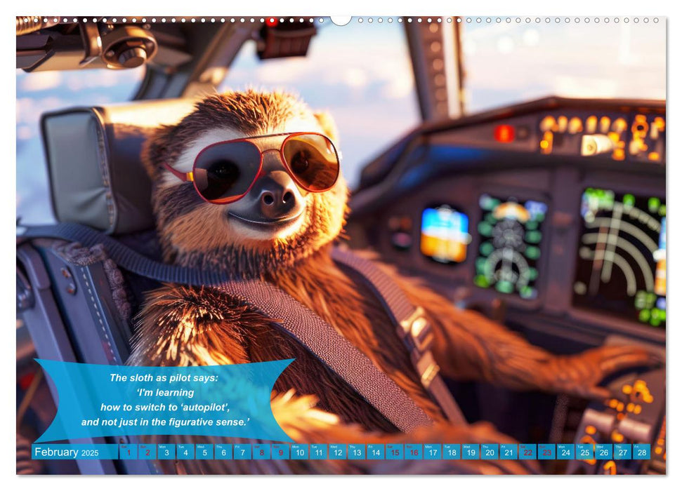 Funny charming animals as pilots (CALVENDO Monthly Calendar 2025)