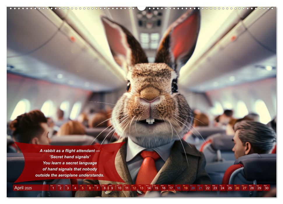 Funny animals as flight attendants (CALVENDO Monthly Calendar 2025)