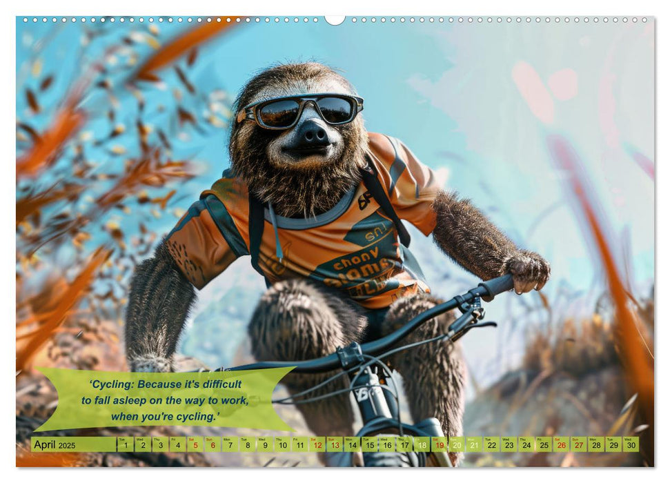 Funny charming animals on a bicycle (CALVENDO Monthly Calendar 2025)