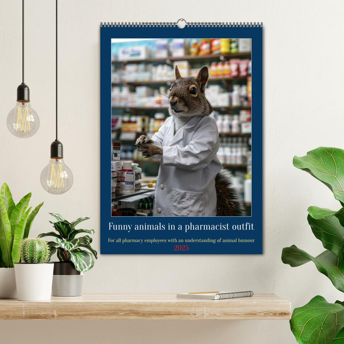 Funny animals in a pharmacist outfit (CALVENDO Monthly Calendar 2025)