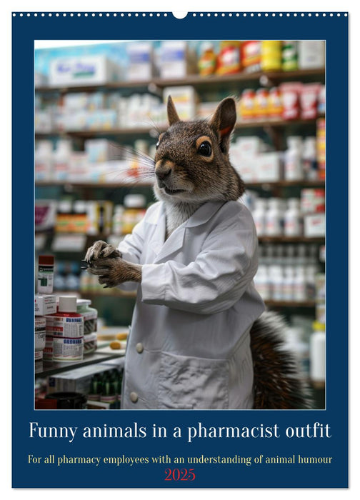 Funny animals in a pharmacist outfit (CALVENDO Monthly Calendar 2025)