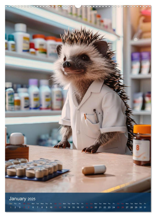 Funny animals in a pharmacist outfit (CALVENDO Monthly Calendar 2025)