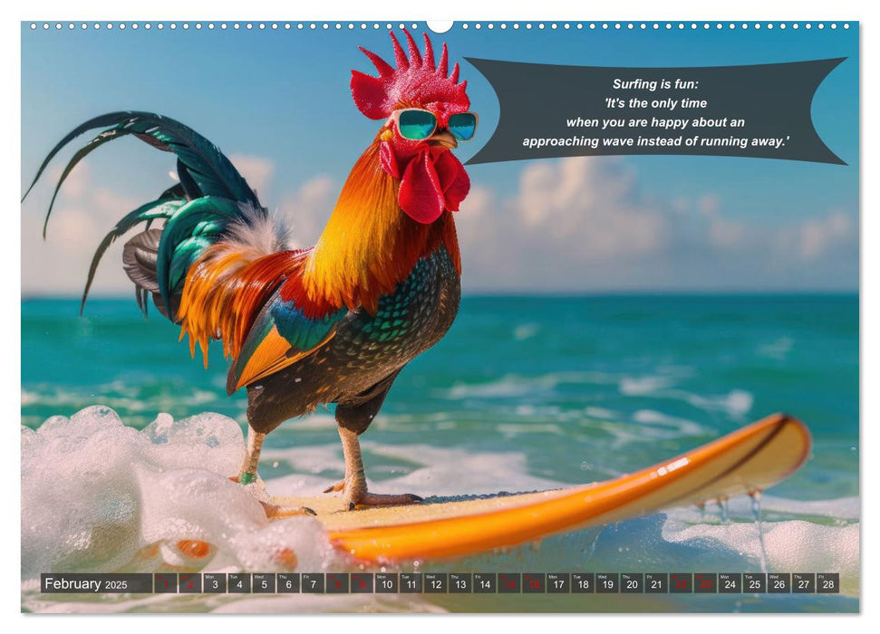 A year of fun with surfing animals (CALVENDO Monthly Calendar 2025)