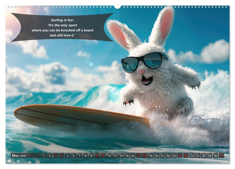 A year of fun with surfing animals (CALVENDO Monthly Calendar 2025)