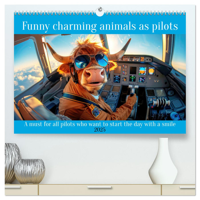 Funny charming animals as pilots (CALVENDO Premium-Calendar 2025)