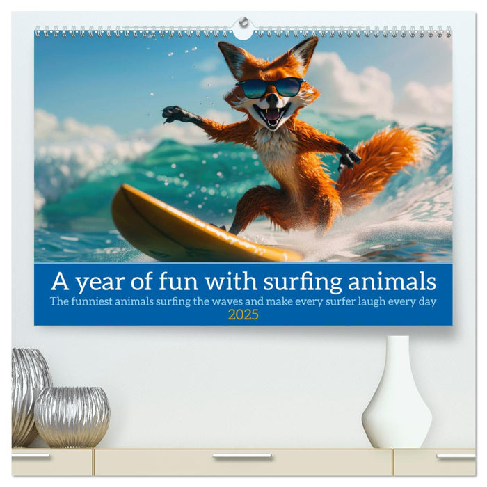 A year of fun with surfing animals (CALVENDO Premium-Calendar 2025)