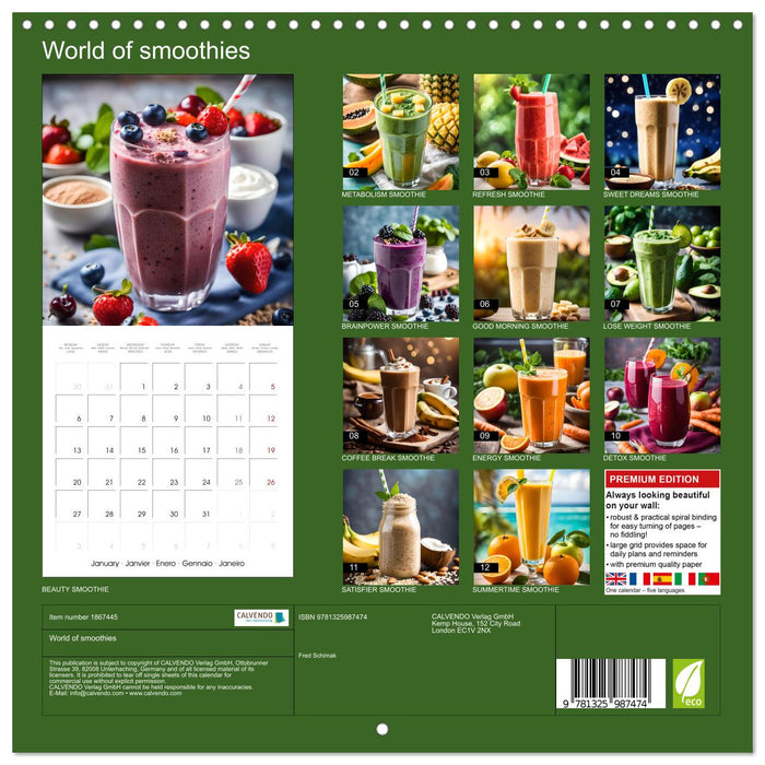 World of smoothies (CALVENDO Monthly Calendar 2025)