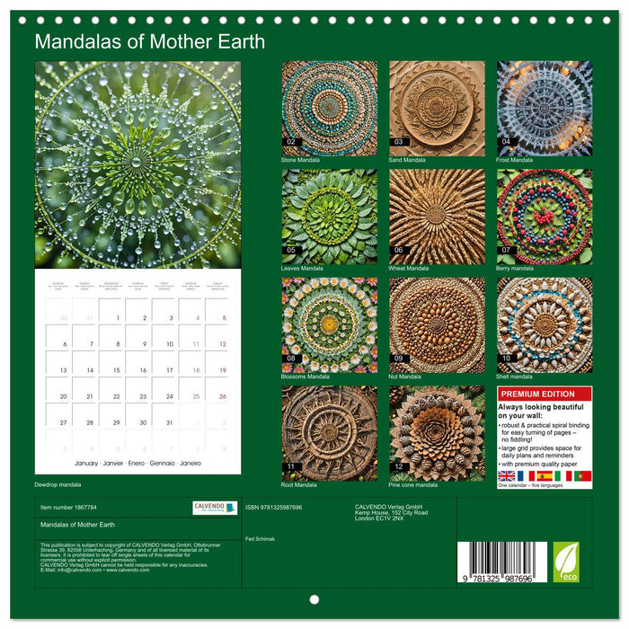 Mandalas of Mother Earth (CALVENDO Monthly Calendar 2025)