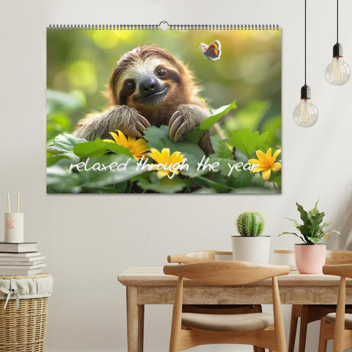 sweet sloths - relaxed throughout the year (CALVENDO Monthly Calendar 2025)