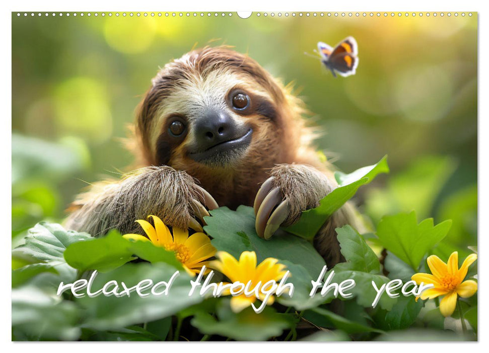 sweet sloths - relaxed throughout the year (CALVENDO Monthly Calendar 2025)