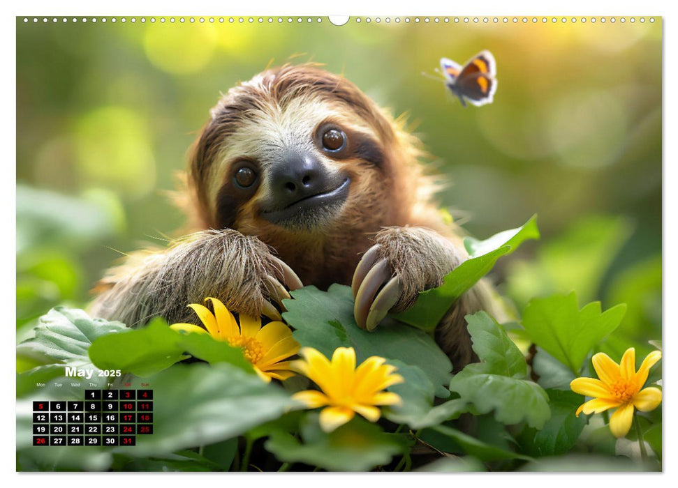 sweet sloths - relaxed throughout the year (CALVENDO Monthly Calendar 2025)