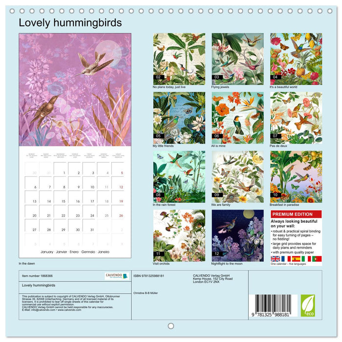 Lovely hummingbirds (CALVENDO Monthly Calendar 2025)