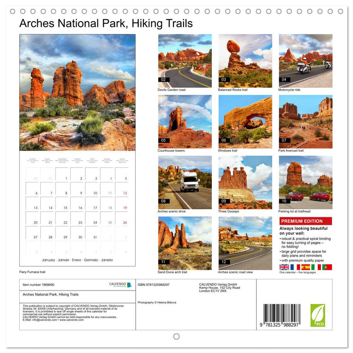 Arches National Park, Hiking Trails (CALVENDO Monthly Calendar 2025)