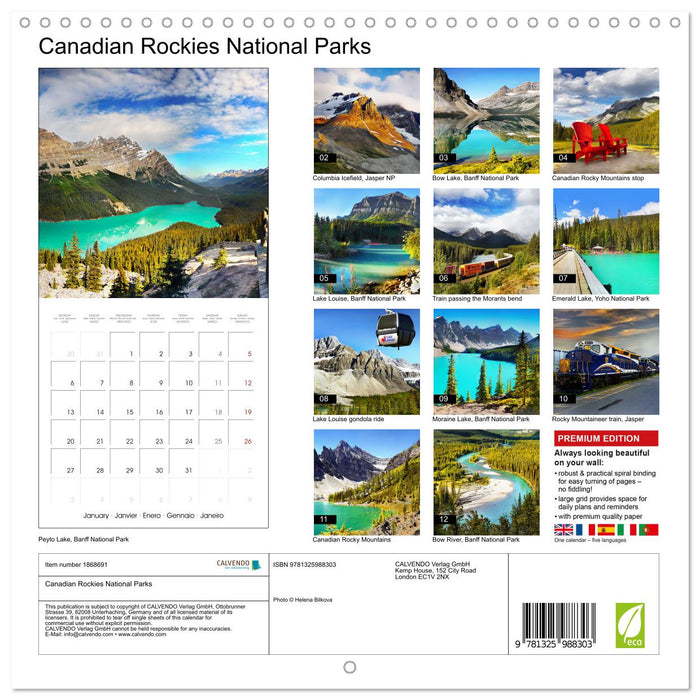 Canadian Rockies National Parks (CALVENDO Monthly Calendar 2025)