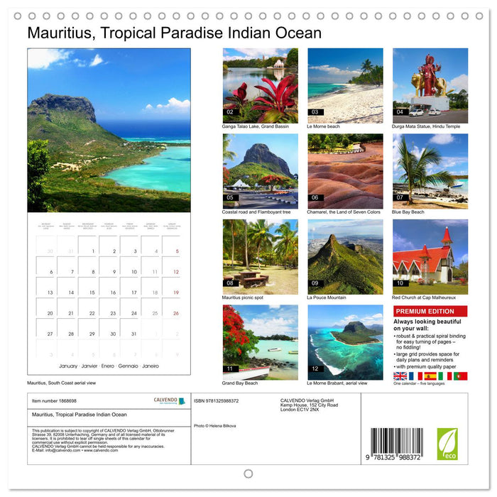 Mauritius, Tropical Paradise Indian Ocean (CALVENDO Monthly Calendar 2025)