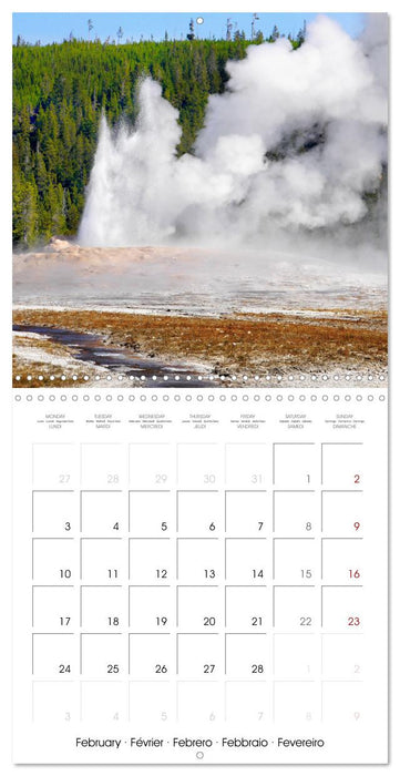 Yellowstone, Hot springs and geysers (CALVENDO Monthly Calendar 2025)