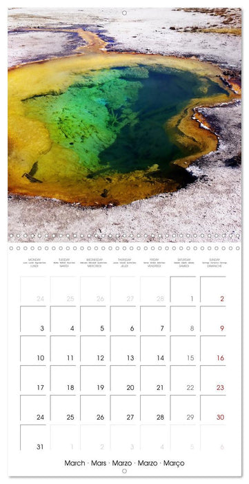 Yellowstone, Hot springs and geysers (CALVENDO Monthly Calendar 2025)