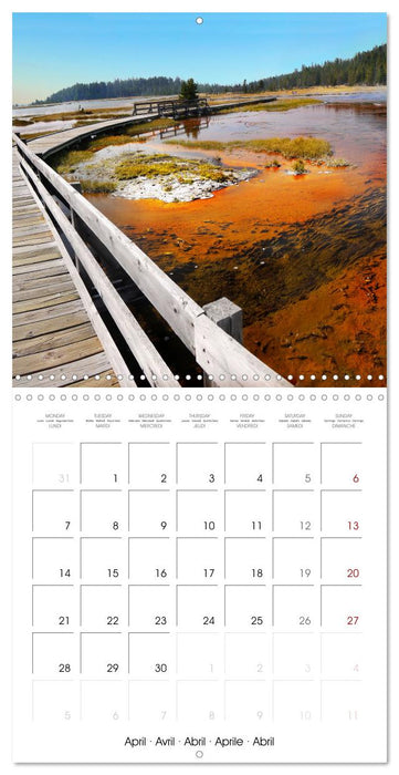 Yellowstone, Hot springs and geysers (CALVENDO Monthly Calendar 2025)