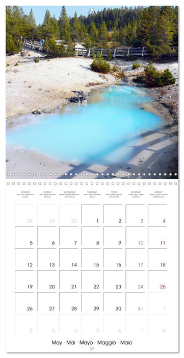 Yellowstone, Hot springs and geysers (CALVENDO Monthly Calendar 2025)