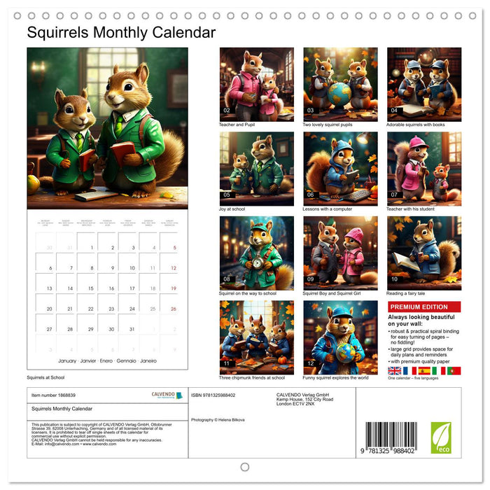 Squirrels Monthly Calendar (CALVENDO Monthly Calendar 2025)