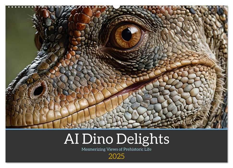 AI Dino Delights Mesmerizing Views of Prehistoric Life (CALVENDO Monthly Calendar 2025)