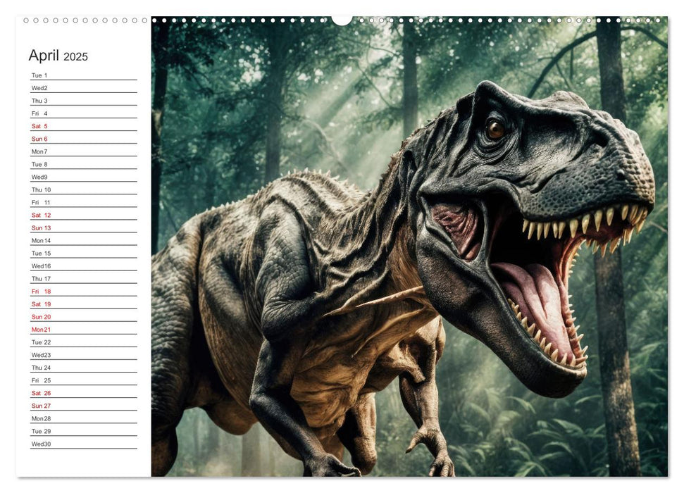 AI Dino Delights Mesmerizing Views of Prehistoric Life (CALVENDO Monthly Calendar 2025)