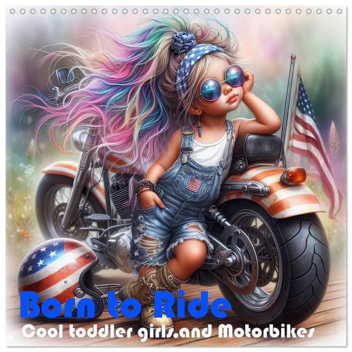 Born to Ride - Cool toddler girls and Motorbikes (CALVENDO Monthly Calendar 2025)