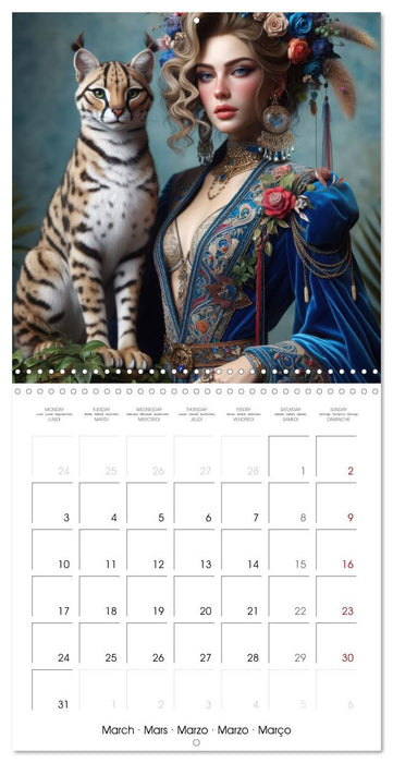 Sensual Women and Exotic Wildlife (CALVENDO Monthly Calendar 2025)