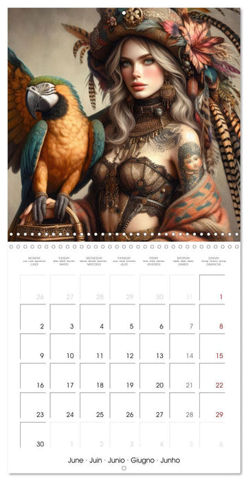 Sensual Women and Exotic Wildlife (CALVENDO Monthly Calendar 2025)