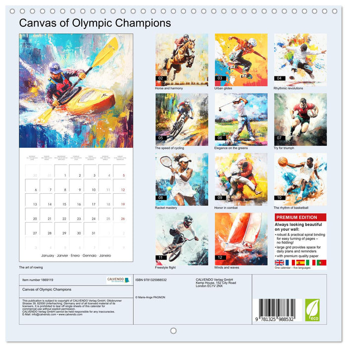 Canvas of Olympic Champions (CALVENDO Monthly Calendar 2025)