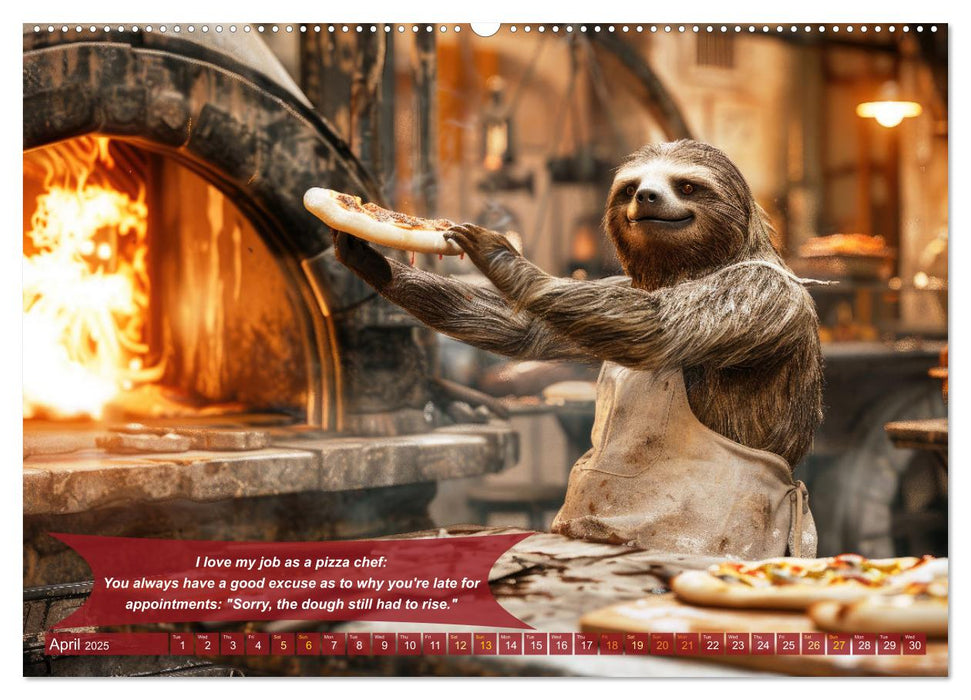 Funny charming animals as pizza chef (CALVENDO Monthly Calendar 2025)