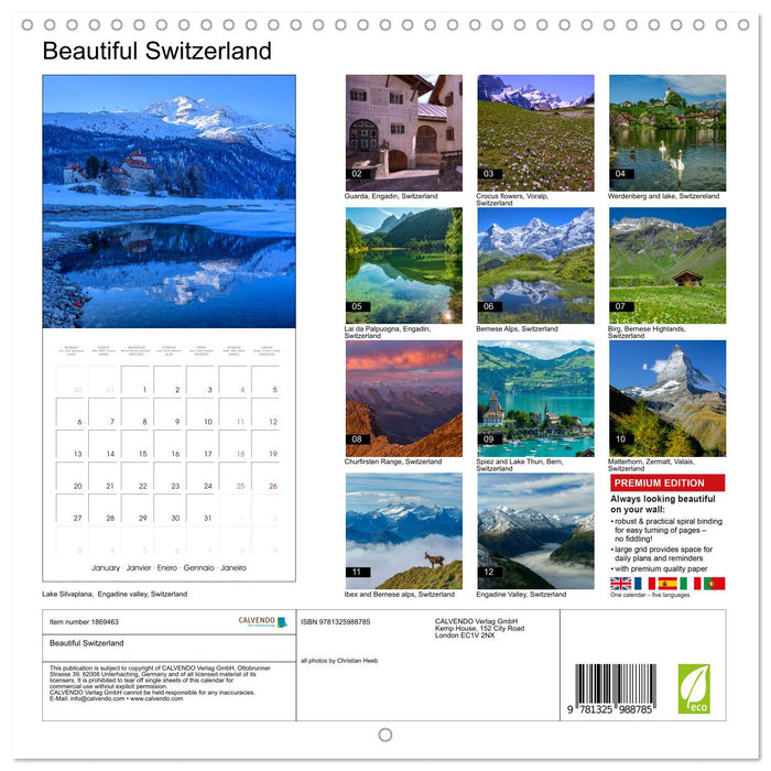 Beautiful Switzerland (CALVENDO Monthly Calendar 2025)