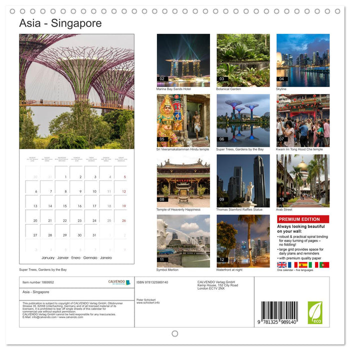 Asia - Singapore (CALVENDO Monthly Calendar 2025)