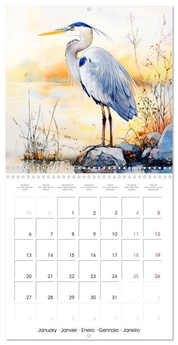 Sérénité à l'aquarelle (CALVENDO Calendrier mensuel 2025)