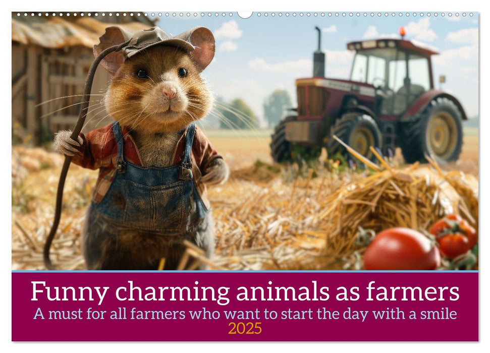 Funny charming animals as farmers (CALVENDO Monthly Calendar 2025)