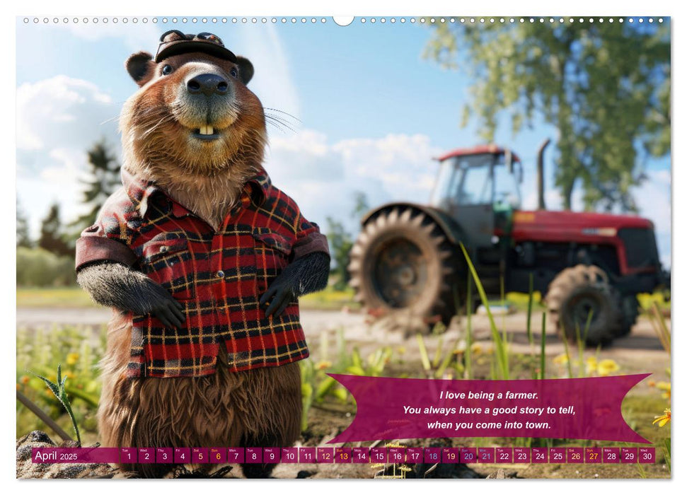 Funny charming animals as farmers (CALVENDO Monthly Calendar 2025)